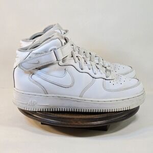 Nike Air‎ Force 1 Mid LE Kids Size 6.5Y Basketball Shoes Triple White DH2933-111